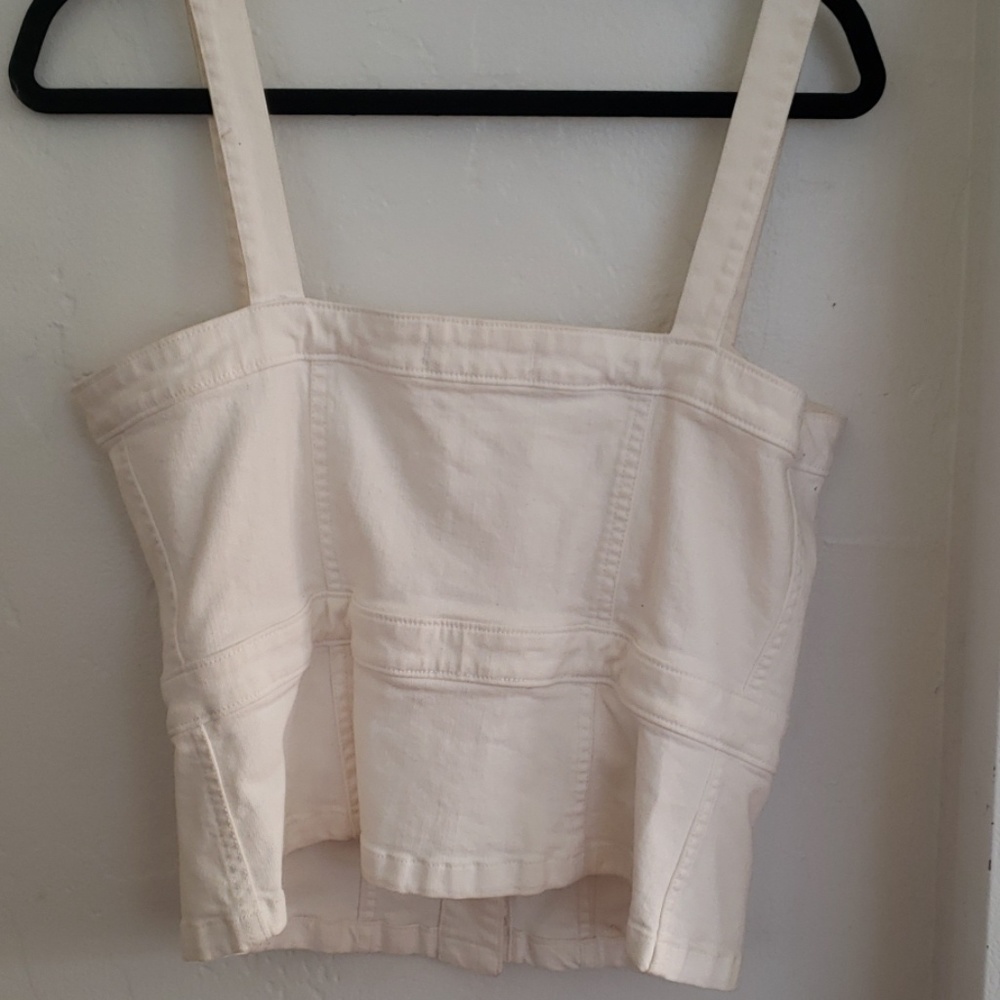 Button Up White Tank - Picture 3 of 3